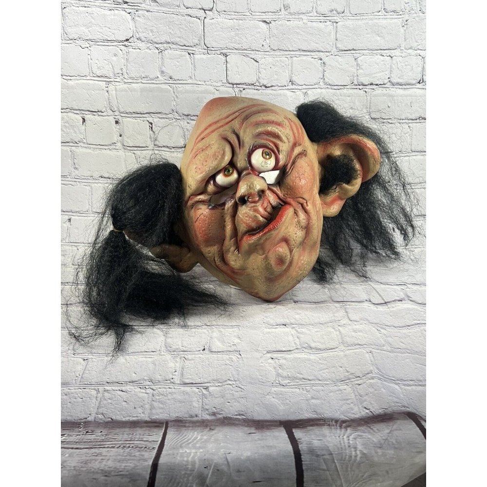 vtg 1999 Paper Magic Group Adult Latex Bald Head Ogre Troll Mask hairi ears - Picture 1 of 8